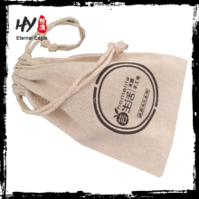 Hot recommended customized logo printed canvas drawstring pouches with high quality